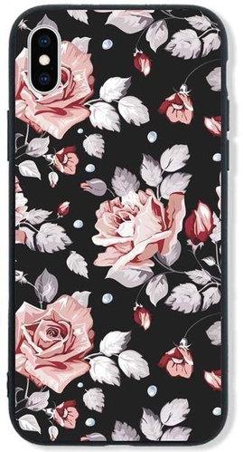 TopQ LUXURY iPhone XS hard Black Roses 48852 - Phone Cover - Main image