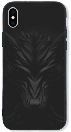 TopQ LUXURY iPhone XS solid Black wolf 48849 - Phone Cover - Main image