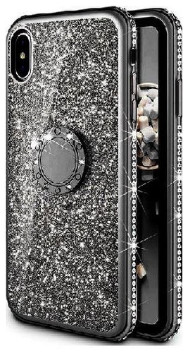 TopQ iPhone XS silicone Diamond black 49340 - Phone Cover - Main image