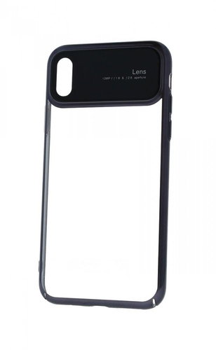 TopQ iPhone XS silicone Lens black transparent 49476 - Phone Cover - Main image