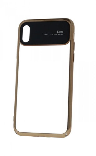 TopQ iPhone XS silicone Lens gold transparent 49475 - Phone Cover - Main image