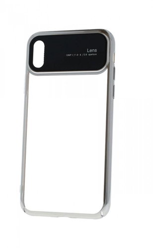 TopQ iPhone XS Silicone Lens Silver Transparent 49474 - Phone Cover - Main image