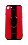 TopQ iPhone 8 silicone Auto Focus red with ring 49509 - Phone Cover