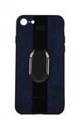 TopQ iPhone SE 2020 silicone Auto Focus blue with ring 49507 - Phone Cover