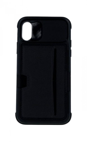 TopQ iPhone XS Silicone Credit Card Black 49468 - Phone Cover - Main image