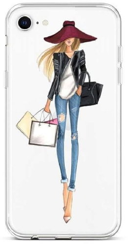 TopQ iPhone SE 2020 silicone Lady 2 49612 - Phone Cover - Main image