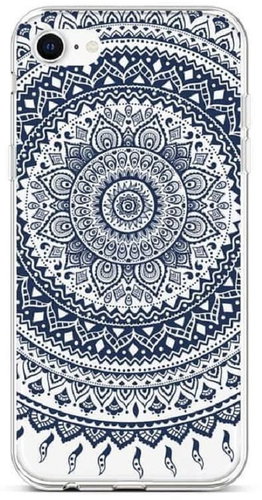 TopQ iPhone SE 2020 silicone Navy Mandala 49600 - Phone Cover - Main image