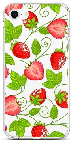 TopQ iPhone SE 2020 silicone Strawberries 49596 - Phone Cover - Main image