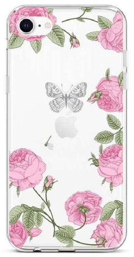 TopQ iPhone SE 2020 silicone Peonies 49589 - Phone Cover - Main image