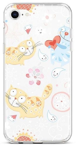 TopQ iPhone SE 2020 silicone Happy Cats 49583 - Phone Cover - Main image