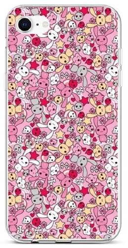 TopQ iPhone SE 2020 silicone Pink Bunnies 49557 - Phone Cover - Main image