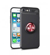TopQ iPhone SE 2020 silicone black with red ring 49632 - Phone Cover