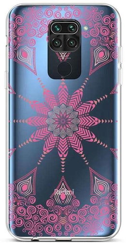 TopQ Xiaomi Redmi Note 9 silicone Pink Mandala 50029 - Phone Cover - Main image