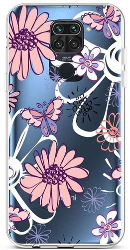 TopQ Xiaomi Redmi Note 9 silicone Flowers 50024 - Phone Cover - Main image
