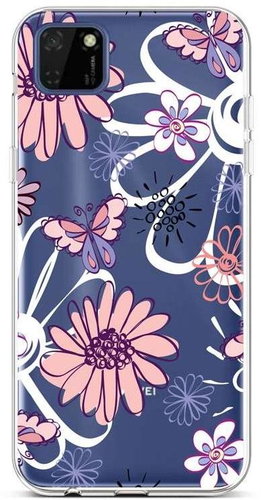 TopQ Huawei Y5p silicone Flowers 50257 - Phone Cover - Main image