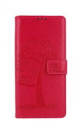 TopQ Xiaomi Redmi Note 9 Pro Booklet Dark Pink Owl Tree 50743 - Phone Cover