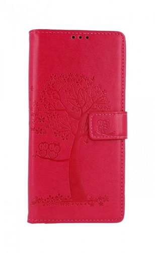 TopQ Samsung A21s booklet Dark pink tree owls 50714 - Phone Cover - Main image