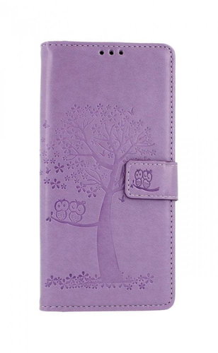 TopQ Samsung A21s booklet Light purple tree owls 50712 - Phone Cover - Main image