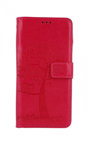 TopQ Huawei Y6p booklet Dark pink tree owls 50728 - Phone Cover - Main image