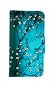 TopQ iPhone SE 2020 knižkové Modré s kvetmi 49752 - Puzdro na mobil