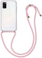 TopQ Samsung A41 silicone with pink cord transparent 51414 - Phone Cover