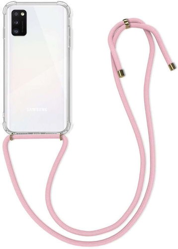 TopQ Samsung A41 silicone with pink cord transparent 51414 - Phone Cover - Main image