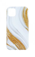 TopQ iPhone 11 silicone Marble white-gold 51905 - Phone Cover