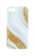 TopQ iPhone SE 2020 silicone Marble white-gold 51903 - Phone Cover