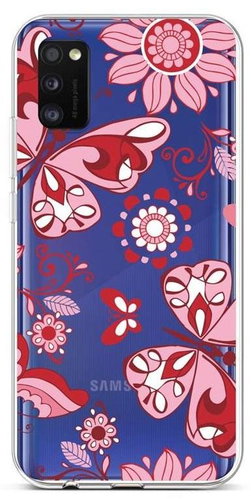 TopQ Samsung A41 silicone Pink Butterfly 52651 - Phone Cover - Main image