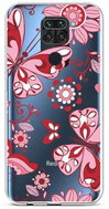 TopQ Xiaomi Redmi Note 9 silicone Pink Butterfly 52421 - Phone Cover