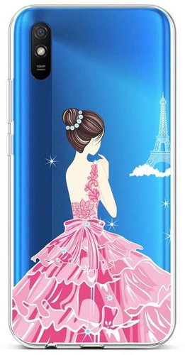 TopQ Xiaomi Redmi 9A silicone Pink Princess 51868 - Phone Cover - Main image