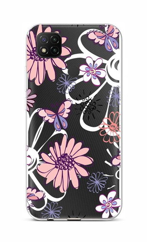 TopQ Xiaomi Redmi 9C silicone Flowers 52302 - Phone Cover - Main image