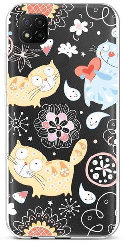 TopQ Xiaomi Redmi 9C silicone Happy Cats 53042 - Phone Cover - Main image