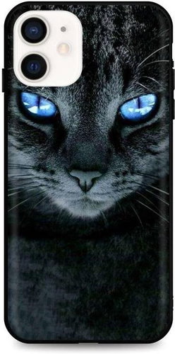 TopQ iPhone 12 mini silicone Dark Cat 53299 - Phone Cover - Main image