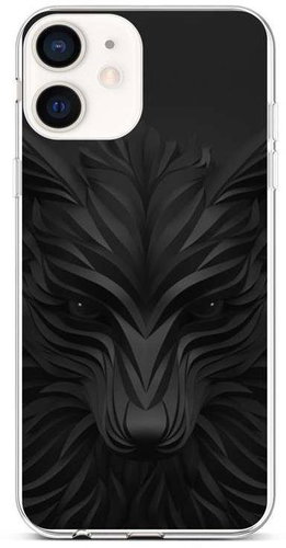 TopQ iPhone 12 silicone Black Wolf 53351 - Phone Cover - Main image