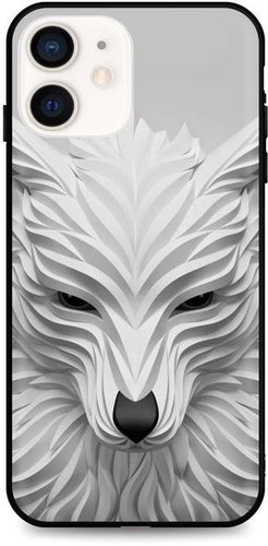 TopQ LUXURY iPhone 12 mini solid White wolf 53407 - Phone Cover - Main image