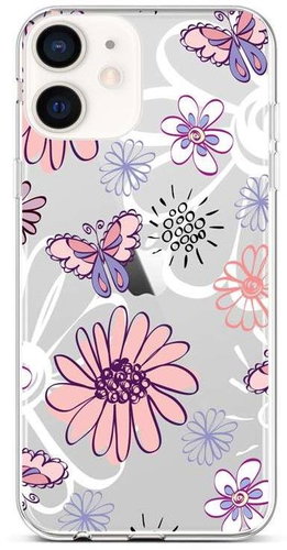 TopQ iPhone 12 mini silicone Flowers 53455 - Phone Cover - Main image