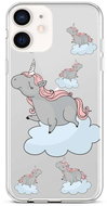 TopQ iPhone 12 mini silicone Grey Unicorns 53448 - Phone Cover