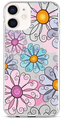 TopQ iPhone 12 mini silicone Colorful Daisy 53441 - Phone Cover - Main image