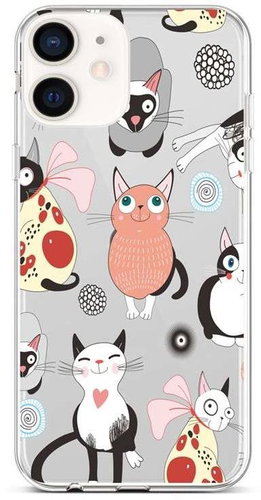 TopQ iPhone 12 mini silicone Cats 2 53440 - Phone Cover - Main image