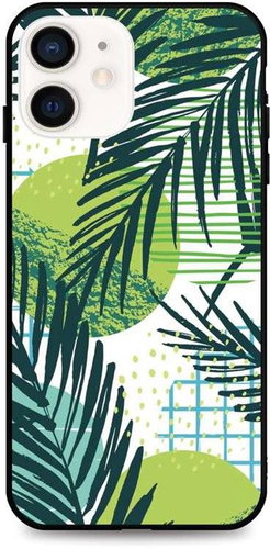 TopQ LUXURY iPhone 12 mini hard Green Leaves 53386 - Phone Cover - Main image