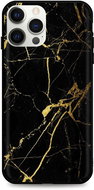 TopQ LUXURY iPhone 12 Pro Max Solid Marble Black and Gold 53576 - Phone Cover
