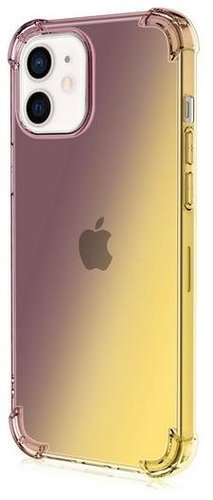TopQ iPhone 12 mini silicone Shock rainbow purple-yellow 53733 - Phone Cover - Main image