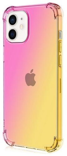 TopQ iPhone 12 mini silicone Shock rainbow pink-yellow 53732 - Phone Cover - Main image