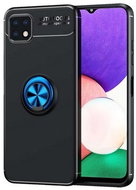 TopQ Samsung A21s silicone black with blue ring 53861 - Phone Cover