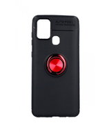 TopQ Samsung A21s silicone black with red ring 53824 - Phone Cover