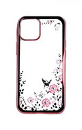 TopQ iPhone 12 mini silicone pink with pink flowers 53728 - Phone Case