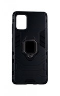 TopQ Samsung A71 durable black with ring 53679 - Phone Cover