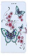 TopQ iPhone SE 2020 knižkové Motýle s kvetom 54694 - Puzdro na mobil