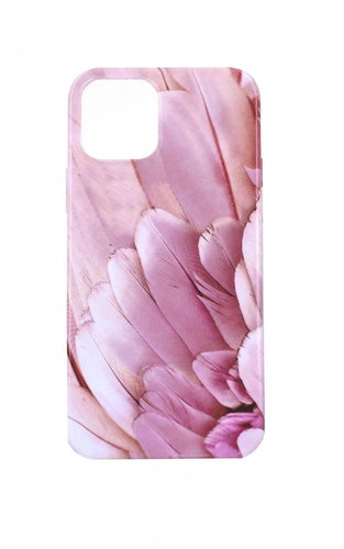 TopQ iPhone 12 silicone Feather Pink 54846 - Phone Cover - Main image